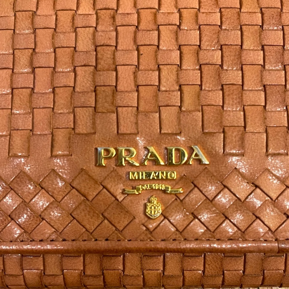 Prada Madras Woven Leather Continental Wallet in Rose - Picture 13 of 14
